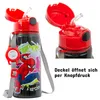 Kinder Trinkflasche Spiderman 600ml Schwarz Tragegurt Alu Produktbild-Vorschau 3