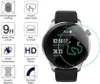 A smartwatch with a screen displaying exercise data, surrounded by icons and text describing the features of a screen protector. Produktbild-Vorschau