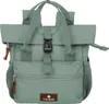 A front view of a mint green backpack. Voir les images du produit
