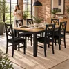 INSPIRO Essgruppe Eiche Cremona/Schwarz + 6 Stühle Samt Schwarz – Essgruppe für Esszimmer und Küche Produktbild-Vorschau