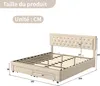 ProximaX Beige-Samt-Polsterbett mit Maßen 180x200cm, Produktbild-Vorschau 7