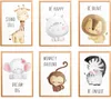 WIETRE 6er Set Bilder Tiere Kinderzimmer Babyzimmer Deko | Produktbild-Vorschau 1