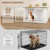 Hundebox Holz 100x60x63 cm, Braun & Weiß, 4 Türen, Produktbild-Vorschau 9