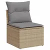8-tlg. Garten-Sofagarnitur mit Kissen Beige Poly Rattan Produktbild-Vorschau 3