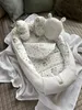 Waffelpique WEIß/ HASE Beige Babynestchen Unterlage 5 Tlg Produktbild-Vorschau 5