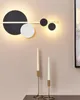 BELIANI Nástěnná LED lampa černá a zlatá kovové stínidlo Náhled obrázku produktu 2