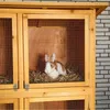 Hasenkäfig 6 Boxen Kaninchenstall Holz Freigehege Produktbild-Vorschau 6