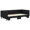 vidaXL Tagesbett Ausziehbar Schwarz 100x200 cm Stoff Produktbild-Vorschau 3