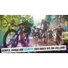 A group of mountain bikers racing down a trail. Produktbild-Vorschau
