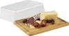A cheese and charcuterie board with a clear plastic lid. Produktbild-Vorschau