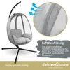 deluxe4home® Hängesessel mit Gestell Hellgrau I Hängekorb Produktbild-Vorschau 5