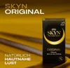 A product shot of SKYN Original condoms with marketing text. Náhľad obrázku produktu
