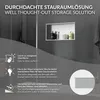 Collage showing a shower niche with text and icons explaining its features. Náhled obrázku produktu