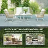 Wetterfestes 4-Personen Gartenmöbel-Set aus Polyrattan: Produktbild-Vorschau 4