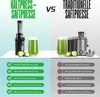 A comparison between a cold press juicer and a traditional juicer, highlighting the benefits of the cold press juicer. Podgląd zdjęcia produktu