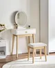 BELIANI Schminktisch Weiß und Gold MDF-Platte mit Produktbild-Vorschau 2