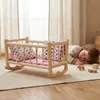 Puppenbett aus Holz, RETRO-Wiege in Holzfarbe mit Produktbild-Vorschau 6