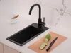 PRIMAGRAN Spülbecken Schwarz 23x50cm, Granitspüle 1 Becken Produktbild-Vorschau 2