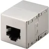 Goobay 15027, Plochý, Strieborná, RJ45, RJ45, Samica, Náhľad obrázku produktu 1