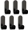 Wandhaken 6 Haken selbstklebend Edelstahl schwarz Produktbild-Vorschau 1