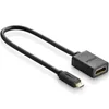 A black Micro-HDMI to HDMI adapter cable is shown against a white background. Produktbild-Vorschau