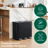 CASABEL Cubo de basura de cocina triple 3x20L, acero Vista previa de la imagen del producto 3