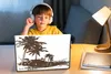 MuchoWow® Laptop Aufkleber Sticker Cover Strand - Palme - Produktbild-Vorschau 3