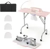 COSTWAY Table de manucure pliable, table à ongles avec Voir les images du produit 1