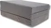A folded gray mattress on a white background. Voir les images du produit