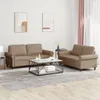 2-tlg. Sofagarnitur mit Kissen Cappuccino-Braun Kunstleder Produktbild-Vorschau 2