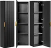 Badmöbel Hochschrank 1-türig ADELAIDE-56-BLACK  in matt Produktbild-Vorschau 1
