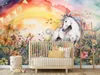Muralo Selbstklebende Fototapete für Kinder EINHORN Blumen Produktbild-Vorschau 5