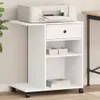 vidaXL Stojak na drukarkę z kółkami Biały 60x40x68,5 cm Podgląd zdjęcia produktu 2