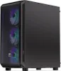 A black computer tower case with RGB fans visible through a mesh front panel. Anteprima dell’immagine prodotto