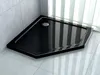 A black shower tray in a bathroom setting. Produktbild-Vorschau