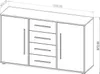 Kommode MAXIONE MX-02 mit 4 Schubladen 2 Türen Sideboard Produktbild-Vorschau 4