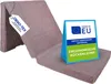 A folded mattress with informational tags and a stand-up sign. Náhled obrázku produktu