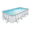 A rectangular above-ground swimming pool filled with water, shown from a slightly elevated angle against a white background. Anteprima dell’immagine prodotto