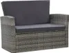 vidaXL 4-tlg. Garten-Lounge-Set mit Kissen Poly Rattan Grau Produktbild-Vorschau 5