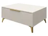 A product shot of a coffee table with a drawer and gold metal legs, presented on a white background. Náhľad obrázku produktu