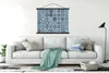 MuchoWow® Textilposter Blumen - Blau - Muster - Figuren Produktbild-Vorschau 3
