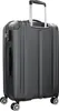 A dark gray Travelite trolley suitcase with four wheels and a retractable handle, shown from a slightly angled side view against a white background. Produktbild-Vorschau