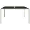 vidaXL Gartentisch 130x130x72 cm Grau Stahl und Glas Anteprima dell’immagine prodotto 1