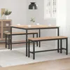 vidaXL Tavolo da pranzo naturale 110 x 110 x 75 cm in legno Anteprima dell’immagine prodotto 3