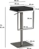 FineBuy Sgabello da bar nero in Pelle finta e acciaio inox Anteprima dell’immagine prodotto 3