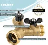 tecuro 2-Wege Y-Verteiler 3/4 Zoll mit 2 Absperrhähnen - Produktbild-Vorschau 3