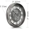 Wanduhr mit echtem Bewegungsgetriebe Zahnrädern römische Produktbild-Vorschau 3