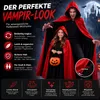 Mantello rosso e nero con cappuccio, ideale per Halloween, Anteprima dell’immagine prodotto 3