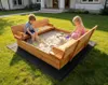 Sandkasten WOODLI mit Deckel und Sitzbänken Holzsandkasten Produktbild-Vorschau 4