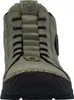 A close-up front view of a green boot. Voir les images du produit